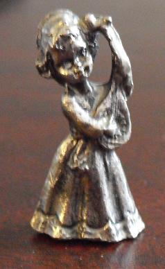 Miniature Pewter Little Girl with Guitar Figurine