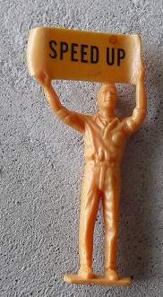 Vintage Plastic Racecar Pitcrew Man Figure