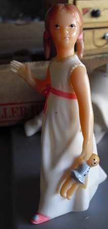 Vintage Wilton Plastic Girl with Doll Figurine