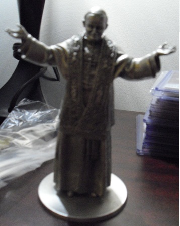 Heavy Bristol Pewter Pope John Paul II Figurine 5" Tall