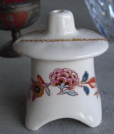 Unusual Asian Figurine with Floral Print