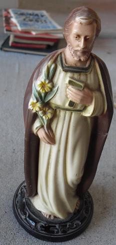 Vintage Plastic Religious Man Figurine 6 1/2"