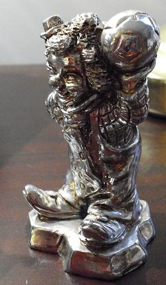 Unique Silver Resin Clown with Ball Figurine - Toni Sagni