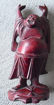 Vintage Hand Carved Wood Buddha Figurine