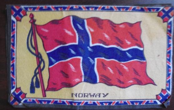 Early 1900s Small Felt Flag Norway