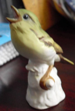 Vintage Goebel Bird Figurine Green Yellow TMK 6 MINT