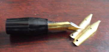 Lot of 3 Vintage Gold Plated Ink Pen Tips