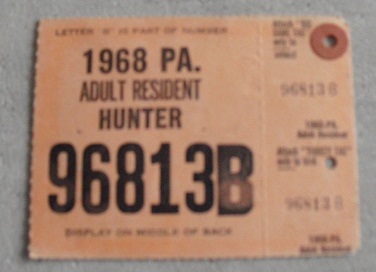 1968 Pennsylvania Hunter's License #2