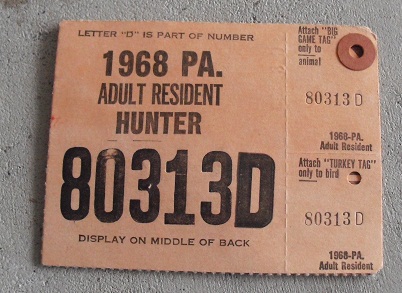 1968 Pennsylvania Hunter's License