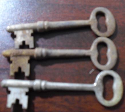 Lot of 3 Antique Furniture Keys