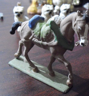 Heavy Lead Army Brown Horse Figure