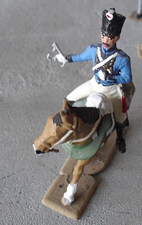 Lead Army Soldier on Horse Figurine