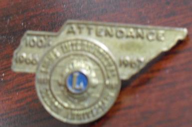 1966-67 Lions Club Attendance Award Pin