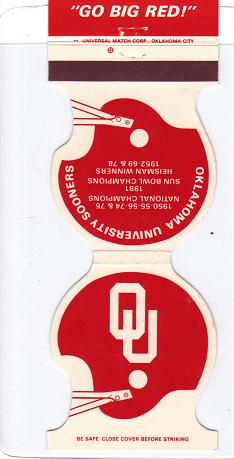 Vintage Oklahoma University Matchbook Cover