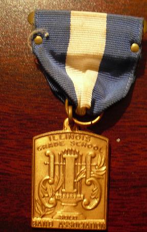 Vintage Gold Tone Medal Illinois Grade School Band SOLO