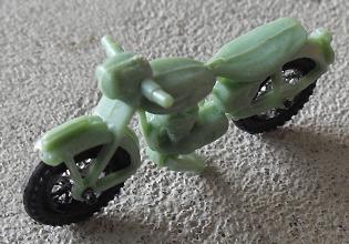 Vintage Plastic Green Army Motorcycle