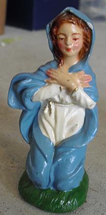 1940s Composition Nativity Figurine Virgin Mary Italy