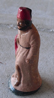 Vintage Ceramic Black Wiseman Nativity Figurine