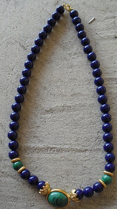 Modern Fancy Faux Bead and Gold Metal Necklace