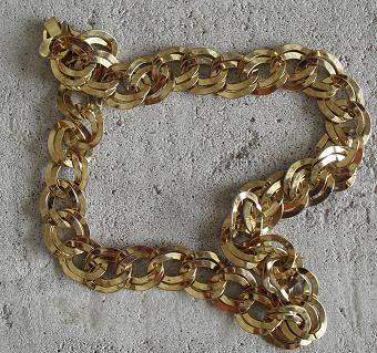 Vintage Gold Tone Metal Costume Necklace
