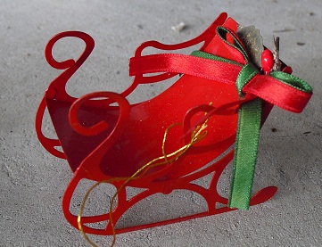 Tin Sled Christmas Ornament