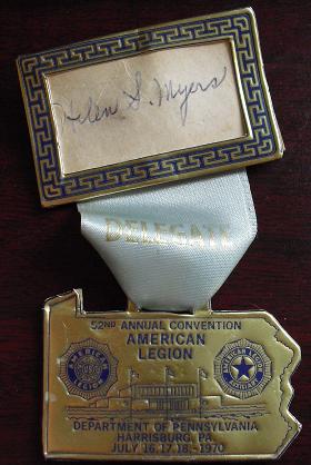 Unique Cardstock American Legion Delegate Badge 1970