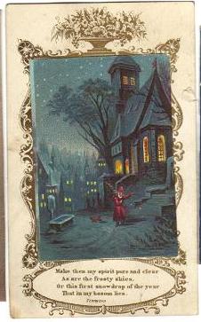 Victorian Trade Card with House & Tennyson Poem