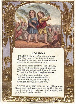 1880s Religious Hosanna Verse Card
