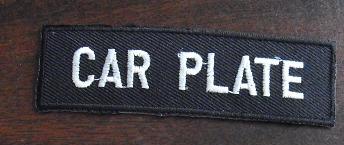 Embroidered Patch - Car Plate