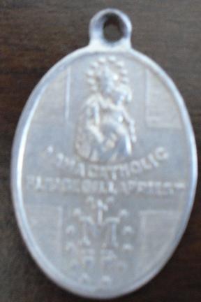 Vintage Aluminum Religious Pendant I Am Catholic