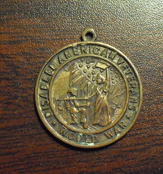 Vintage Bronze Pendant WW Disabled American Veterans