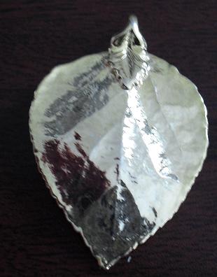 Unique Gold Dipped Leaf Pendant
