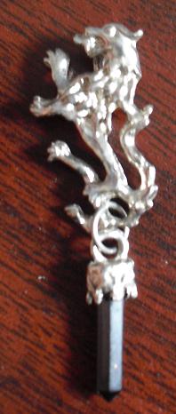Pewter Lion with Black Crystal Pendant