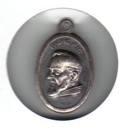 Vintage Silver Metal Padre Pio Pendant