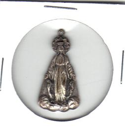 Vintage Aluminum Religious Pendant St. Dynphra