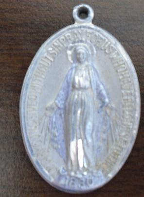 Vintage Aluminum Pendant Mary Conceived