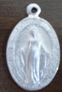 Vintage Aluminum Religious Pendant Mary Conceived