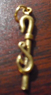 Modern Gold Tone Can Pendant or Charm