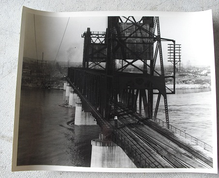Vintage 8x10 Photograph Steel Train Bridge