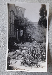 Vintage Black and White Photograph - Outside of Church