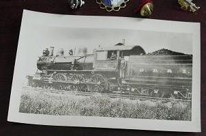 Old Black and White Photograph Postcard GR&I Locomotive