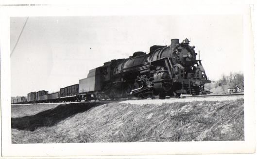 1937 Train Photograph 634 Locomotive and Cars