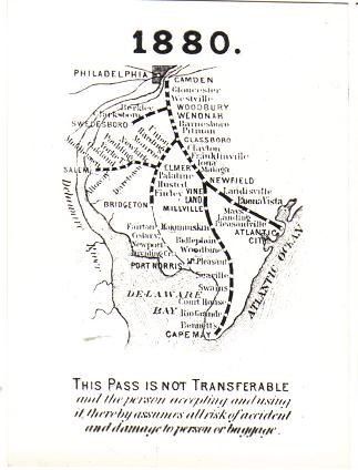 Vintage 1880 Baggage Pass Photograph w/ 1880 Philly Map