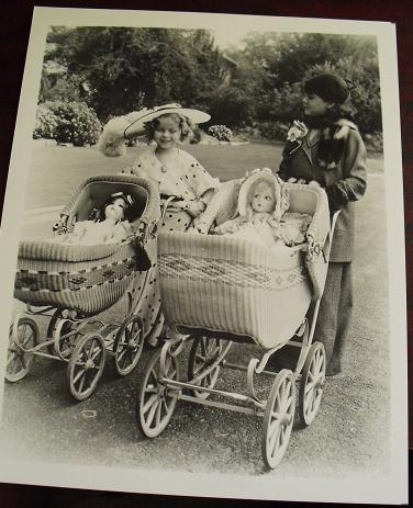 Shirley Temple with Doll Carriage 8x10 Photograph