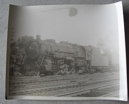 Vintage 8x10 Photograph - Train and cars on the Rails