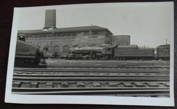 Old Black and White Photograph Postcard B&O Locomotive