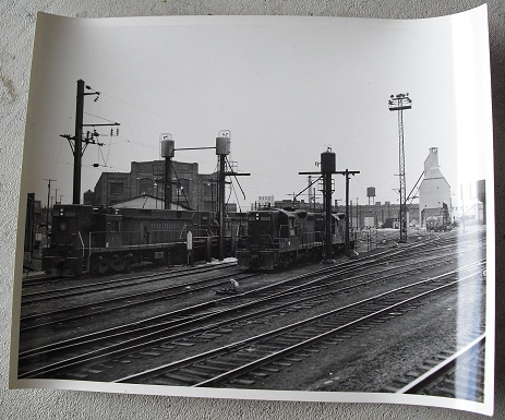 Vintage 8x10 Photograph PA Train in Train Yard