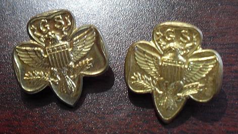 Vintage Lot of 2 Girl Scout Metal Pinbacks