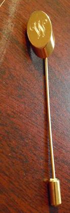Gold Tone Monogram W Hair Pin
