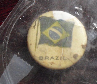1890s Tin Tobacco Pinback - Brazil